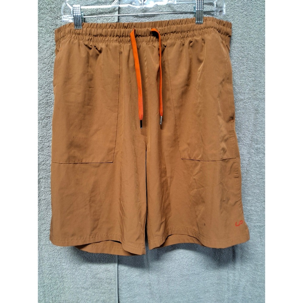 Ultimate Performance Qwick Dry Athletic Shorts Brown Orange Drawstring Mens(b4)